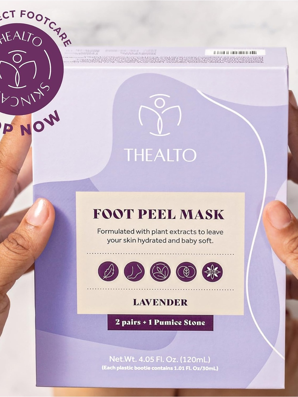 Lavender Foot Peel Mask- with Pumice Stone- Hydrating Lavender Foot Treatment